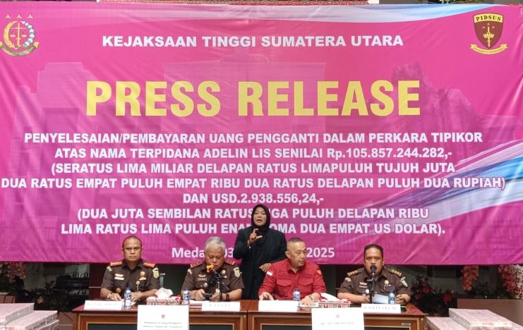 Terpidan Pembalakan Liar Adelin Lis Bayar Uang Pengganti Kepada Kejaksaan Sebesar 105 Miliar Rupiah dan US$ 2.938.556 (Dua juta Sembilan Ratus tigapuluh delapan ribu Dolar Amerika)
