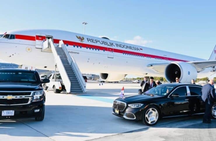 Presiden Republik Indonesia, Prabowo Subianto, tiba di Bandar Udara Internasional John F. Kennedy, New York, Amerika Serikat, pada Sabtu, 20 September 2025, sekitar pukul 16.50 waktu setempat.