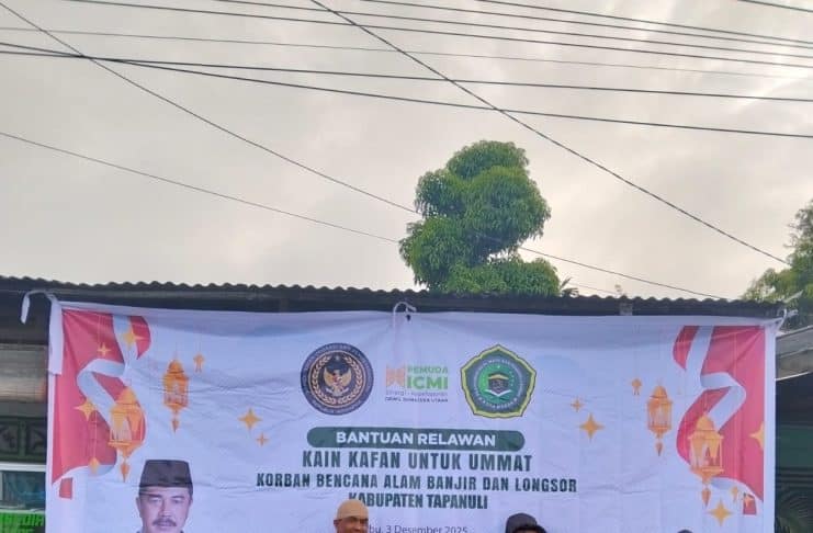 Paguyuban Bilal Mayit dan Penggali Kubur Sumatra Utara Menyalurkan Bantuan Korban Tanah Longsor